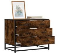 Commode chêne fumé 70x41x56 cm bois d ingénierie Marron G