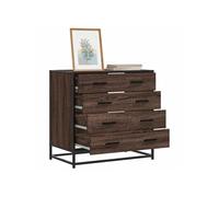 Commode chêne marron 70x41x70 cm bois d ingénierie Marron G