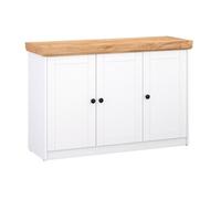 Commode Chne Mat Blanc En Bois Massif Sideboard 123 X 82 X 42 Cm