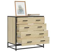 Commode - Chêne Sonoma - 4 tiroirs - 70x41x70 cm - Style Industriel