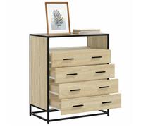 vidaXL Commode Sonoma chêne – Bois d'ingénierie 70×41×83,5 cm – Marron