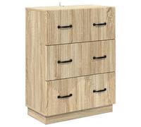 Commode chêne Sonoma 66 x 34,5 x 87 cm Bois d'ingénierie | Étagères réglables, portes verrouillables, design moderne, surfaces lisses, lignes propres, entretien avec chiffon doux