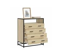 vidaXL Commode Sonoma chêne – Bois d'ingénierie 70×41×83,5 cm – Marron