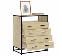 Vidaxl Commode Chêne Sonoma 70x41x83,5 Cm Bois D'ingénierie Marron
