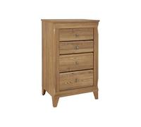 PEGANE Commode Chiffonier à 4 tiroirs Fermeture Soft-Close Coloris Mélèze doré - Longueur 72 x Profondeur 47 x Hauteur 116 cm