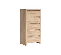 PEGANE Commode Chiffonier à 5 tiroirs Meuble de Rangement, Coloris chêne Sonoma - Longueur 56 x Profondeur 40,5 x Hauteur 112,5 cm