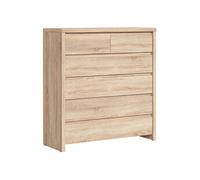 PEGANE Commode Chiffonier à 6 tiroirs, Coloris chêne Sonoma - Longueur 104,5 x Profondeur 40,5 x Hauteur 112 cm