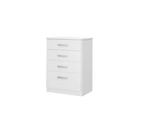 PEGANE Commode chiffonnier Meuble de Rangement à 4 tiroirs Coloris Blanc Neige - Longueur 61 x Hauteur 86 x Profondeur 38 cm