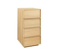 Commode chiffonnier naturel 4 tiroirs effet bois - L 48 x P 43 x H 98.5cm - Kuba