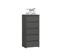 Commode CL5 Gris Graphite 40 cm 5 tiroirs façade Gris Graphite 40x35x92 cm
