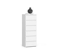 Commode AKORD CL6 Blanche 40 cm 6 tiroirs façade Blanche 40x35x109 cm
