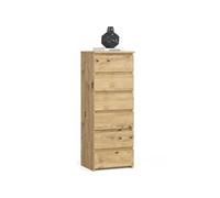 Commode CL6 Chêne Artisan 40 cm 6 tiroirs façade Chêne Artisan 40x35x109 cm