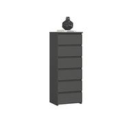 Commode CL6 Gris Graphite 40 cm 6 tiroirs façade Gris Graphite 40x35x109 cm