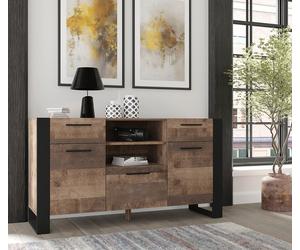Commode cm 155x45x87h salon NUKA Grange Chêne foncé