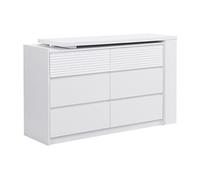 Commode coiffeuse 6 tiroirs et 3 niches - Blanc - BOPANIA