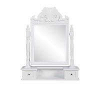 Commode Coiffeuse avec 2 Tiroirs Table de Maquillage Miroir Pivotant MDF vidaXL
