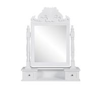 Commode Coiffeuse avec 2 Tiroirs Table de Maquillage Miroir Pivotant MDF vidaXL