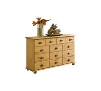 Idimex Commode COLMAR chiffonnier apothicaire rangement avec 11 tiroirs en pin massif finition teintée/cirée
