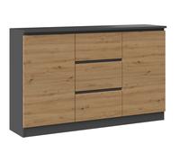 Commode combinée ELBE - chêne artisanal / anthracite