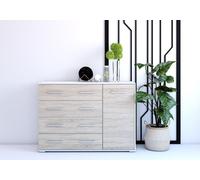 Commode Commode à tiroirs FRIDA 02 1D4S (Blanc/Sonoma)