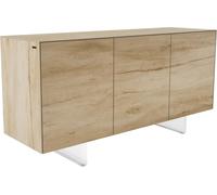 Commode Cuor Céramique Laminam® Sabbia Teinte chêne 150 cm 3 Portes Pied | optique flottant Verre acrylique Buffet