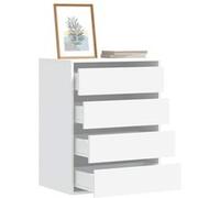vidaXL Commode d'angle 60x41x76 cm blanche en bois d'ingénierie à tiroirs - 852870