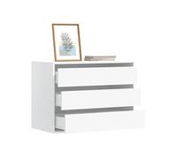 Vidaxl Commode D'angle Blanc 80x41x58 Cm Bois D'ingénierie Blanc