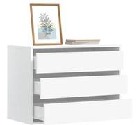 vidaXL Commode d'angle en bois d'ingénierie 80 x 41 x 58 cm Blanc à tiroirs