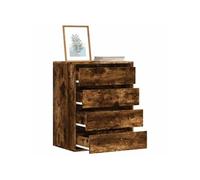 vidaXL Commode d'angle chêne fumé 60x41x76 cm bois d'ingénierie, commode à tiroirs, classeur, armoire à tiroirs, armoire de 852874 Marron G