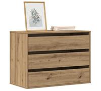 Commode d'angle - vidaXL - Chêne artisanal - 80x41x58 cm - Bois d'ingénierie - 3 tiroirs