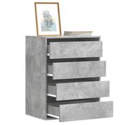 Commode d'angle - vidaXL - Gris béton - 4 tiroirs - Bois d'ingénierie