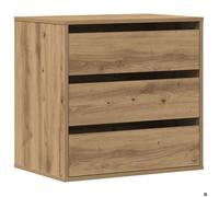 Commode d'angle - vidaXL - meuble à tiroirs - bois d'ingénierie - chêne artisanal - 60 x 41 x 58 cm - 3 tiroirs{voj34w}
