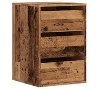 Commode d'Angle Vieux Bois 40x41x58 cm Bois d'Ingénierie 3 Tiroirs | Style classique intemporel, surface lisse, fixation murale incluse, nettoyage au chiffon humide