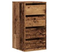 Commode d'Angle Vieux Bois 40x41x76 cm Bois d'Ingénierie 4 Tiroirs | Meuble rangement chambre, buffetsalon, surface lisse, fixation murale fournie, chiffon humide