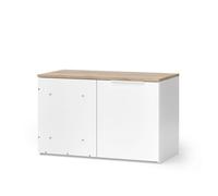 Commode d'angle "Wido", Blanc/Sonoma, 80x50cm avec porte Vicco
