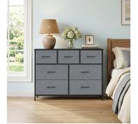 Commode de chambre, 7 Tiroirs en Tissu Non-tissé, Gris