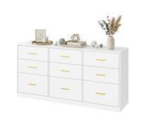 Commode de Chambre à Tiroirs Meuble de Rangement Moderne Commode pour Chambre ou Salon 9 Tiroirs 40 x 160 2 x 78 cm Blanc