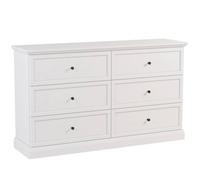 Commode de chambre armoire KATRIA 6 tiroirs Blanc 145,7 x 39,5 x 86