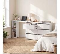 Commode de Chambre et Armoire de Rangement à Étagère, Montage Rapide sans Outils , Blanc