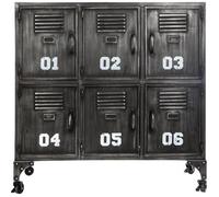 Commode de chambre industrielle - PARIS PRIX - 6 casiers - Meuble à roulettes