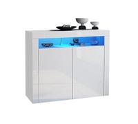 Commode de chambre style contemporain blanc brillant - L 108 cm