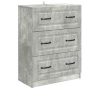 vidaXL Armoire à tiroirs Gris béton 66 x 34,5 x 87 cm