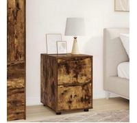Commode de chambre - VIDAXL - Cabinet de rangement - Chêne fumé - Bois d'ingénierie - 1 tiroir glissières à billes
