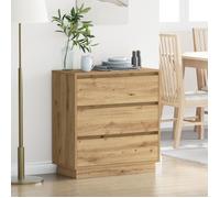 Commode de chevet avec LED Chêne Artisan 71x34,5x75 cm Bois d ingénierie