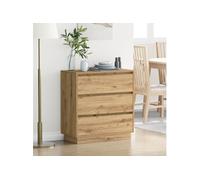 Commode de chevet avec LED Chêne Artisan 71x34,5x75 cm Bois d ingénierie