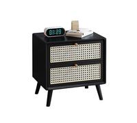 Commode de chevet minimaliste noire avec rangement à 3 tiroirs pour chambre à coucher et dortoir, mini commode pratique (48 x 40 x 49 cm)