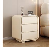 Commode de chevet moderne avec 3 tiroirs en bois massif, table d'appoint étroite pour chambre à coucher, table de nuit debout au sol, beige (30 x 40 x 55 cm) - Solution de rangement élégante et