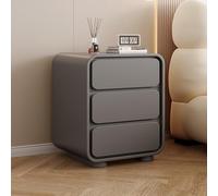 Commode de chevet moderne avec 3 tiroirs en bois massif, table d'appoint étroite pour chambre à coucher, table de nuit debout au sol, gris foncé (50 x 40 x 55 cm)