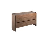 Commode de noyer et verre 7073C, 143 x 50 x 75 cm. -
