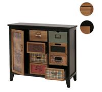 Commode de pharmacien HWC-O63, armoire à tiroirs, porte-étiquettes, motif vintage shabby, bois 80x91x40cm Corps noir